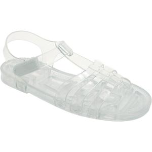 Toddler Sandals Jelly Shoes Girls Unisex Boy Flat Retro Slides Clear Kids Water Slippers Slingback Summer Beach Size 8 Adjustable Buckle Glitter Dress Soft (White)