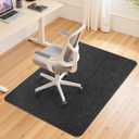 Wansimoo Office Chair Mat for Hardwood and Tile Floor, 36"x48" Floor Mat, Heavy Duty Computer Gaming Chair Mat, Anti-Slip, Non- Curve, Desk Chair Mat, Floor Protector for Home Office (Black)