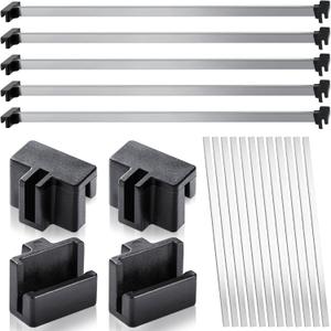 Epakh 36 Pcs Metal File Cabinet Rails Set Include 12 Cabinet Divider Rails 24 Hanging File Rail Clips for Hanging Folder Frame Bars Office Storage, Drawer Thickness Less Than 1/8 Inch(Aluminum)