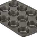 GoodCook Everyday Nonstick Steel Muffin Pan, 12 cup, Gray