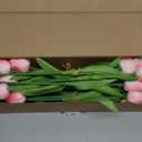 MACTING 30 PCS Artificial Tulip Flowers 13.7" Real Touch Fake PU Tulips Bouquet Faux Flowers for Floral Arrangements Table Centerpiece Kitchen Home Indoor Outdoor Summer Decorations(Peach Pink)