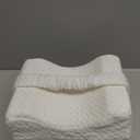 Knee Pillow for Side Sleepers - Between Legs Pillow for Side Sleeping, Back & Sciatica Pain Relief, Joints & Hip, Charcoal Memory Foam Leg Cushion, with Straps & Removable Cover (White) (Standard)