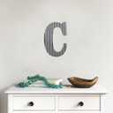 COLLECTIVE HOME - 12" Metal Letter Wall Decor, Galvanized Steel Numbers, Rustic Hanging Decor Symbols, Corrugated Metal Decoration, House Number (C)