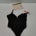 Popilush Shapewear Bodysuits for Women - Tummy Control Body Suits for Womens Deep V Corset Tops Thong Concert Outfits (Large, Black)