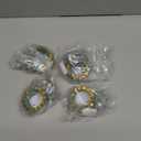 Saro Lifestyle Beaded Petal Delight Resin Napkin Ring (Set of 4), Aqua