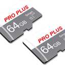 2 Pack Memory Card 64GB with Adapter, High Speed TF Card, UHS-I C10 A1 Memory TF Card for Tablet/Mobile Phone/Camera/Car Audio/Game Console (TF183 White Gray 64GB)