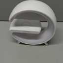 BKDRL Bluetooth Speaker Lamp with Wireless Charger, RGB Night Light, Alarm Clock, App Control - White