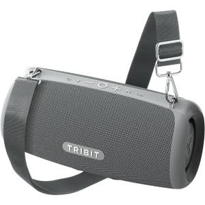 Tribit Portable Bluetooth Speaker StormBox Lava, 80W Loud Wireless Speaker, 24H Playtime, IP67 Waterproof, BT5.4, Custom EQ, XBass, Built-in Mic, TWS Pairing for Camping/Beach/Travel/Outdoor (Gray)