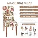 Gdmhy Stretch Dining Chair Covers Set of 6,Floral Print Chair Covers,Soft Removable Washable,Pet Friendly Furniture Protector,Universal Chair Slipcovers for Home, Kitchen,Ceremony Dining Room Seat