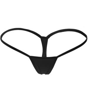 ETAOLINE Women's Low Rise Micro Back G-String Tiny Thong Panty (Medium, Black)