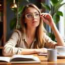 HJSTES Blue Light Blocking Glasses Women Trendy Cat Eye Metal Frame Computer Reading Eyewear(White)