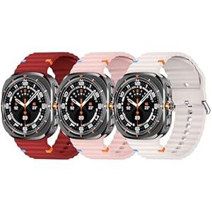 Acextro 3-Pack Sport Bands Compatible with Galaxy Watch Ultra bands (2025/2024), Soft Silicone Samsung Galaxy Watch 7 Ultra 47mm Band for Men Women 