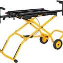 DEWALT Miter Saw Stand With Wheels, 32-1/2 in. x 60 in Foldable Rollling Stand, Adjustable Height, Durable Steel, 8 ft. Material Support, Universal Mounting Rails (DWX726)