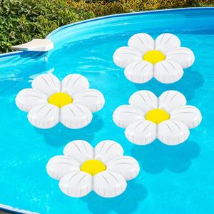 4 Pcs Inflatable Daisy Decorations Flower Pool Floats 20 Inches Inflatable Daisy Blow Up Flowes for Wedding Holiday Birthday Baby Shower Bachelor Party Supplies