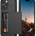Nvollnoe Compatible with iPhone 16 Pro Max Case with Card Holder Dual Layer Heavy Duty Protective Shockproof Hidden Card Slot Slim Wallet Phone Cover for Women&Men 6.9 inch(Black)