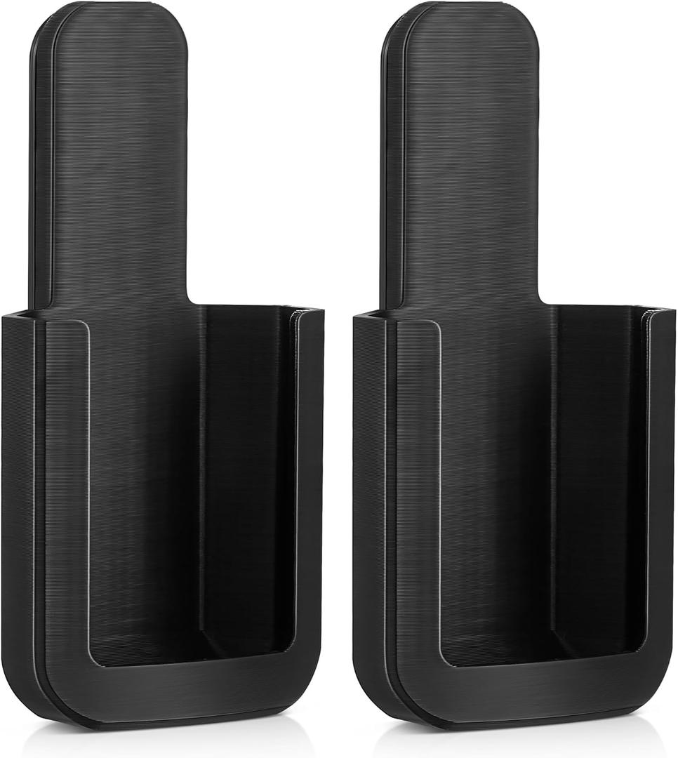 Saillong 2 Pack Ceiling Fan Remote Control Holder with Screws Wall Mount Fan Remote Bracket (Black)