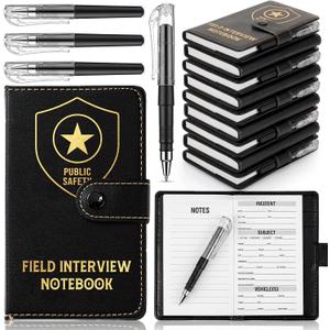 Ctosree 40 Pcs Police Appreciation Gifts Public Safety Field Interview Notebooks with Ballpoint Pen Police Academy Graduation Gifts for Law Enforcement Polices Officer Security Personnel (Black)