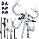 T13 Action Figure Already Assembled Accessories,T13 Multi-Jointed Movable,for Collectors Desktop Decorations t-13 Movability 3D Printed Toys (White, 7.2inch)