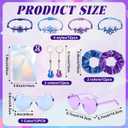 12 Sets Kpop Party Favors Kpop Music Theme Gift Sets Purple Blue Korean Pop Friendship Handmade Knot Bracelet Sunglasses Scrunchie Keychains Bags for Fans Music Theme Birthday Disco Party Supplies