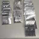 KIRE 400PCS Silver Plastic Silverware - Disposable Silverware, Heavy Duty Plastic Silverware Set Include 200 Silver Forks,100 Silver Knives,100 Silver Spoons for Party,Wedding for Christmas