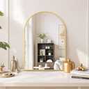 Arched Wall Mirror 30x20 Inch Gold Bathroom Vanity Mirror with Metal Frame, Modern Arch Mirror for Bedroom, Living Room, Entryway, Wall Mounted Decorative Mirror