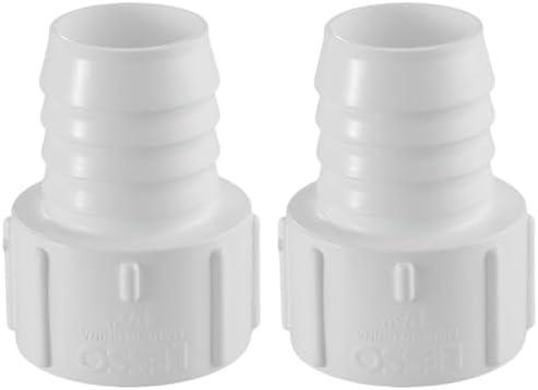 LESSO 1-1/2 Inch PVC Insert Adapter, PVC Pipe Fitting, 2PCS 1-1/2"Barbed x 1-1/2" Socket, SCH40 White