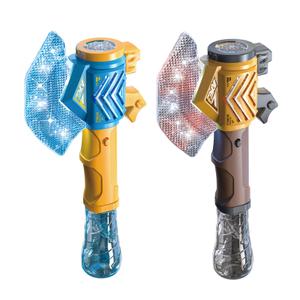 Classic Outdoor Summer Funny Axe Electric Bubble Wands Stick Set Power Bubble Machine With Light-up Toys for Kids Boys Gifts