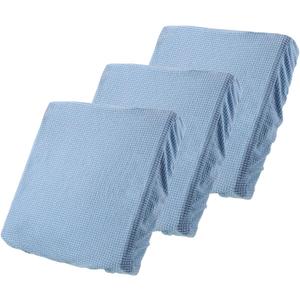 uxcell 3 Pcs Couch Cushion Cover, 20"x20" Polyester Stretch Sofa Cushion Cover Magic Sofa Covers Washable, Non-Slip Covers with Elastic Bottom for Sofa Seat for Home, Blue