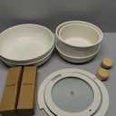 CAROTE 19pcs Pots and Pans Non Stick, Cookware Sets Detachable Handle, Induction Kitchen Pots and Pans,NonStick Cooking Set, Oven/Dishwasher/Fridge Safe, Space Saving (Cream White)