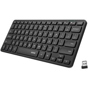 Arteck 2.4G Wireless Keyboard Ultra Slim and Compact Wireless Keyboard with Media Hotkeys for Computer/Desktop/PC/Laptop/Surface/Smart TV and Windows 10/8/ 7 Built-in Rechargeable Battery