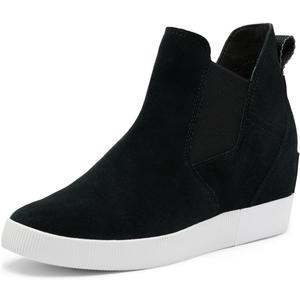 SOREL Women's Out N About Slip-On Wedge Boot 9.5, Black/White