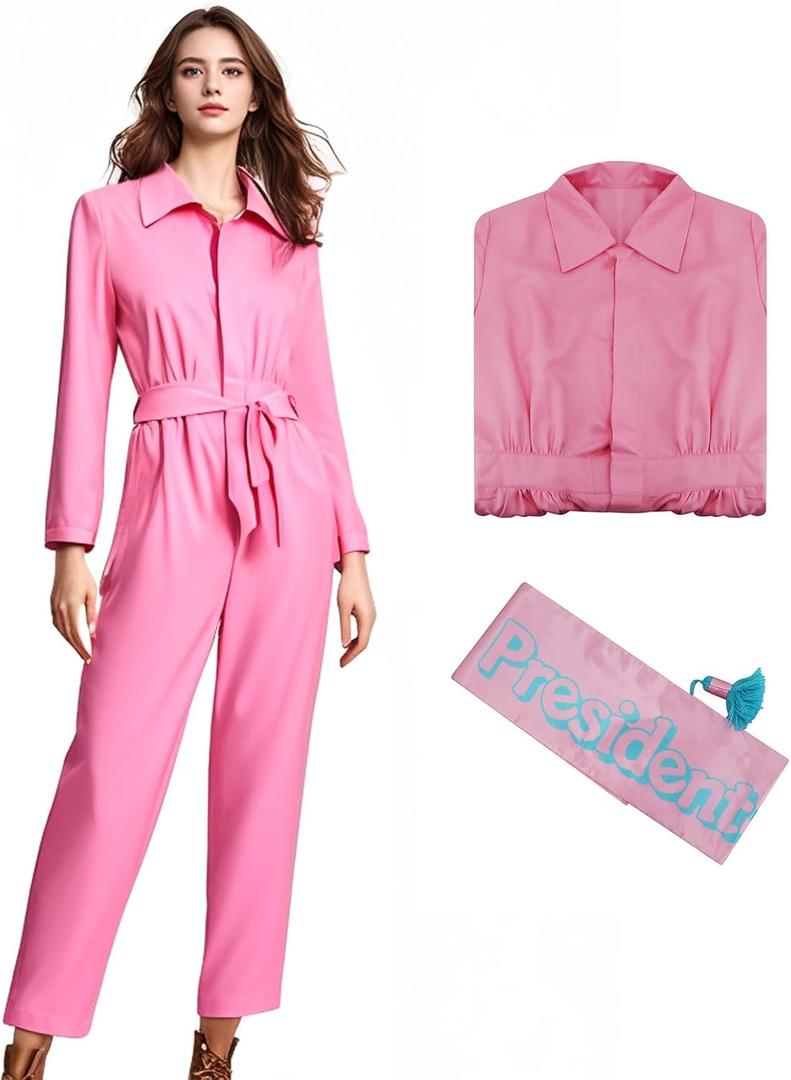 LILLIWEEN 70s 80s Disco Outfits for Women Hippie Disco Costume Movie Pink Flare Pant Halloween Set (X-Large, Type 1)