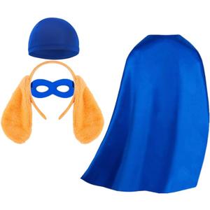 Animal Costume Set with Cape, Mask, Ears Headband, Bow Tie, Halloween Dress Up Accessories