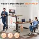 Huuger 63 x 28 Large Electric Standing Desk, Height Adjustable Computer Desk, 27.6" Deep Desktop, Stand up Gaming Office Table with 2 Hooks, 3 Preset Heights, for Home Office, Rustic Brown