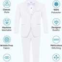 Boys' 5-Piece Tuxedo Set: Premium Formal Jacket, Pants, Shirt, Vest & Bow Tie (White, Size 12)
