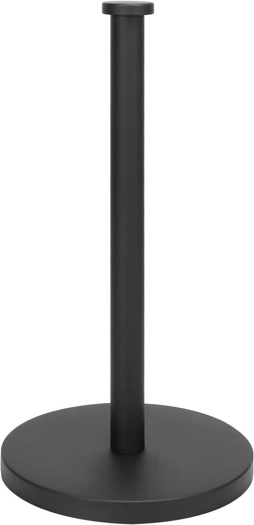 NearMoon Standing Paper Towel Holder, Kitchen Paper Towel Tissue Holder- for Bathroom Countertop, Standard or Jumbo-Sized Roll Paper (with Stainless Steel Base, Matte Black)