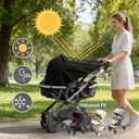 Baby Stroller Universal UPF 50+ Sun Protector Shade Blackout Cover Pushchair Shield Canopy Pram Rain Sunshade With See Through Extender Accessory Easy Installation
