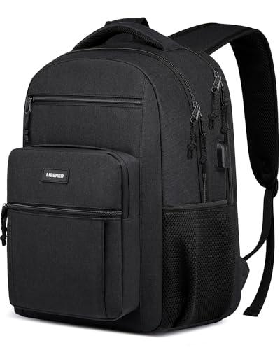 LIBENED Backpack for Men Women, Large School Backpack, Sturdy Travel Laptop Backpack with USB Charging Port Fits 17.3 inch Notebook, Water Resistant College Backpack for Travel Business