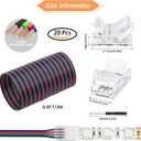 20 Pack 4 Pin LED Strip Light Connectors 10 mm, Solderless Transparent Track Lighting Connectors LED Pin Connector for 5050 Waterproof RGB