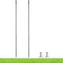 Kichwit 27.6/2.3ft Metal Stakes for Yard Signs, 5/8 Inch Thick, Stainless Steel, Hardware Included