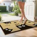 Brown Porch Doormat Entryway rug-3x5, Farmhouse Animal Cat Waterproof Outdoor Rugs for Entrance Kitchen Balcony, Outside Non-Slip Low Pile Washable Door Mat, Stain & Oil Resistant Throw Rug