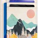 Credit Card Holder Slim Wallet, Sunrise Mountain RFID Wallet Women Front Pocket Card Holder Travel Thin Small Cute ID Window PU Leather RFID Blocking Case Organizer