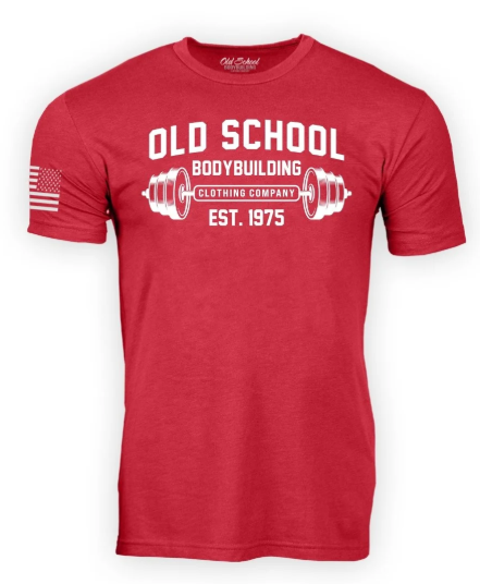 Old School Body Building Red Shirt, 3XL