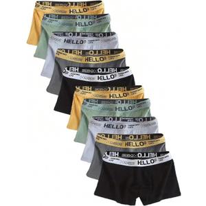 Men's Breathable Boxer Briefs 10-Pack - Airflow Anti-Friction, Moisture Wicking Quick-Dry Underwear Multipack (Multicolour)