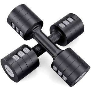 EAST MOUNT Adjustable Dumbbells 5 lb Dumbbells Set of 2 / Pair 10 lb Total Free Weights 6 in 1 Women Hand Weights for Home,Office,Gym Exercise Training 2lb 3lb 4lb 5lb Fast Adjust