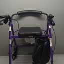 Medline Aluminum Rollator Walker with Seat, Purple, 250 lb. Weight Capacity, Lightweight, 6 Wheels, Foldable, Adjustable Handles, Rolling Walker for Seniors
