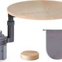 Car Desk for Laptop & Car Table Tray, Height-Adjustable 360 Rotating Wood Car Laptop Mount, Cup Holder Table, Steering Wheel Tray, Compatible with Tesla & Most Vehicles (Ash)