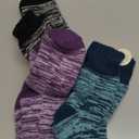 3 Pairs Warm Thermal Socks for Women & Men Winter Ski Thick Boot Insulated Socks for Cold Weather (Medium, Purple/Green/Grey)