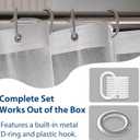 Clear Silk Pattern Shower Curtain, Lightweight & Easy Installation with Plastic Hooks, Eco-Friendly Material, 70.9x70.9 Inch Transparent White(Pack of 1)