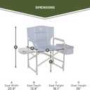 TIMBER RIDGE Folding Camping Chair with Cooler Bag, Director Chair Foldable with Side Table for Adults, Camp Chairs for Outdoor, Lawn, Sports, Fishing, Heavy Duty Supports 300lbs, Blue